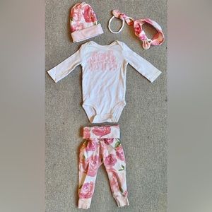 "Little Sister" 0-3M Organic Cotton Outfit